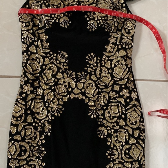 Mini black/gold embellished Jovani dress - Picture 11 of 12